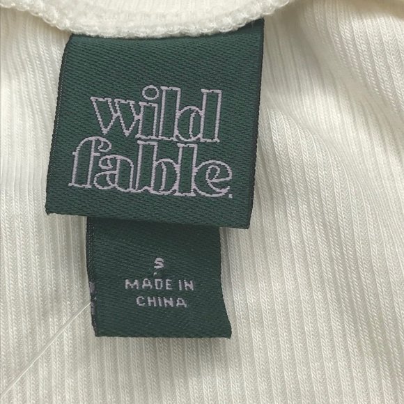 Wild Fable Women's Long Sleeve Rib Fitted Knit Shirt Cream Small New With Tags - Picture 6 of 14